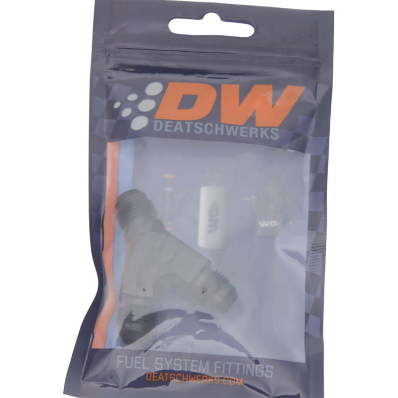 DeatschWerks 6AN Male Flare to 6AN Male Flare to 6AN Male Flare Y Fitting - Anodized Matte Black 6-02-0701-B 6-02-0701-B Photo - lifestyle view