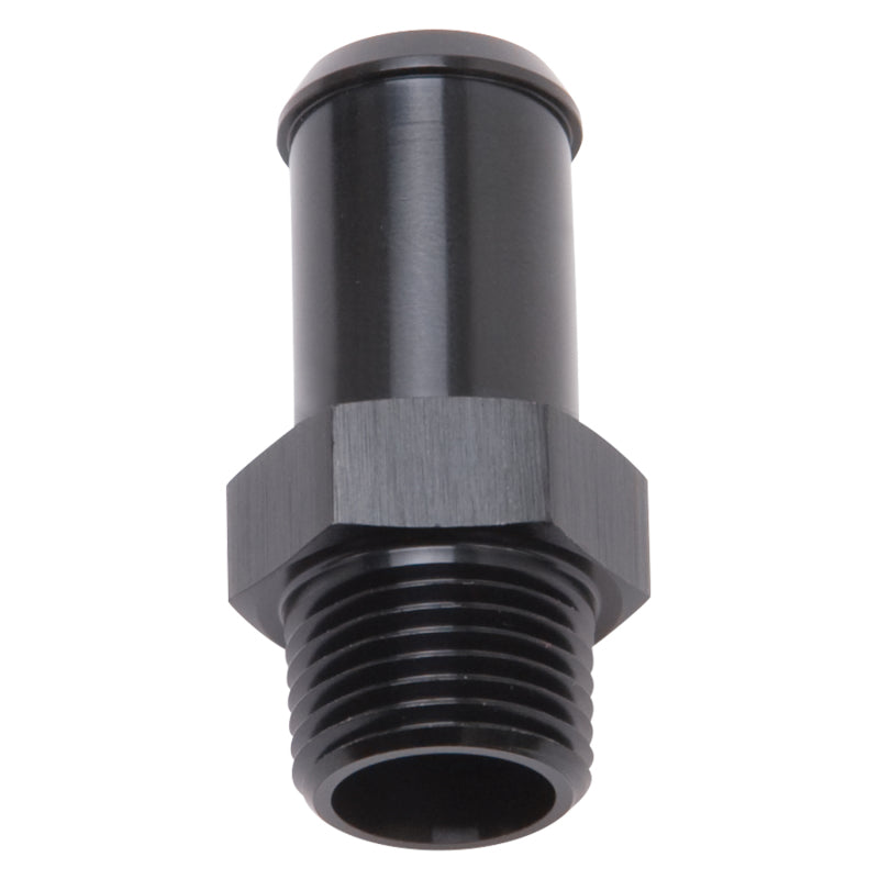 Edelbrock Hose End, Straight, 3/8" NPT TO 5/8" Barb, Black Anodize 8187 Photo - Primary