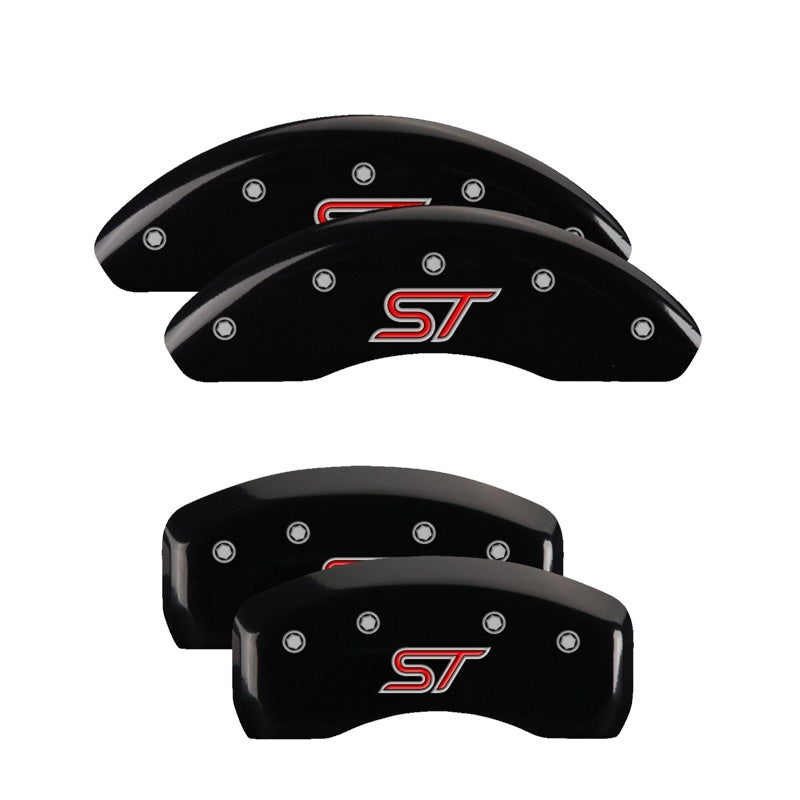 MGP 4 Caliper Covers Engraved Front & Rear ST Black finish silver ch 10236SSTOBK 10236SSTOBK Photo - Primary