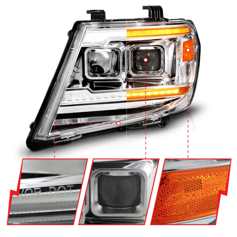 ANZO 09-20 Nissan Frontier Chrome Projector Plank Style DRL w/ Switchback & Sequential LED DRL 111598 111598 User 2