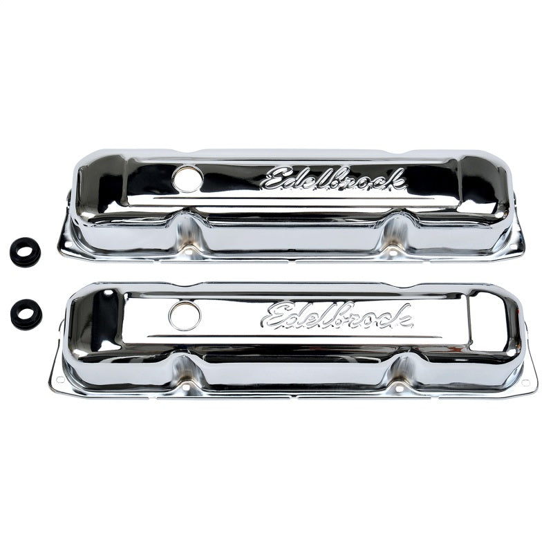 Edelbrock Valve Cover, Signature Series, Chrysler, 1958-1979 361-440 V8, Chrome 4491 Photo - Primary