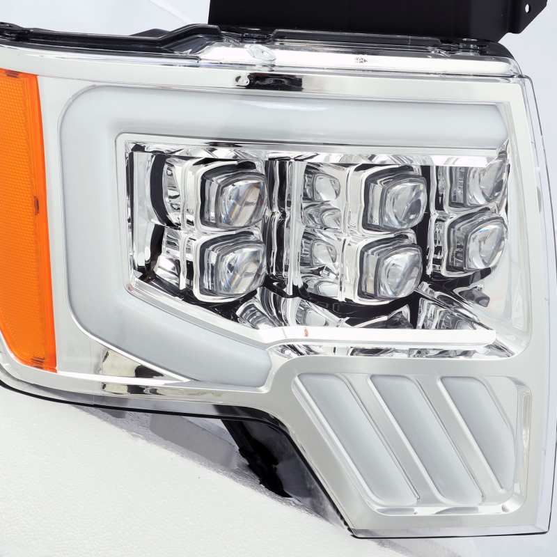 AlphaRex 09-14 Ford F-150 NOVA LED Projector Headlights Plank Style Chrome w/Activ Light/Seq Signal 880191 880191 Photo - Primary