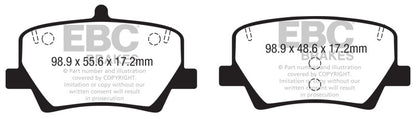 EBC 2018+ Volvo XC40 T4 Yellowstuff Rear Brake Pads DP42366R DP42366R Photo - Primary