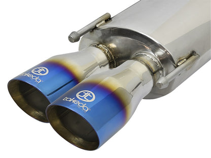 aFe Takeda 2in Stainless Steel Axle-Back Exhaust Sys w/Polished Blue Tips 49-36037-L Photo - Unmounted