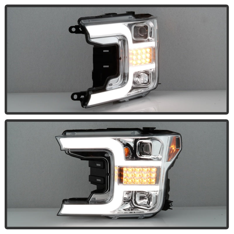 Spyder Signature Ford F150 18-19 (Halogen Model) Proj. Headlights - Chrome (PRO-YD-FF15018-LBSEQ-C) 5086631 5086631 Photo - Unmounted