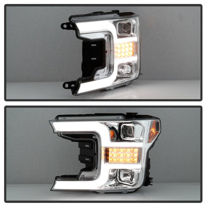 Spyder Signature Ford F150 18-19 (Halogen Model) Proj. Headlights - Chrome (PRO-YD-FF15018-LBSEQ-C) 5086631 5086631 Photo - Unmounted