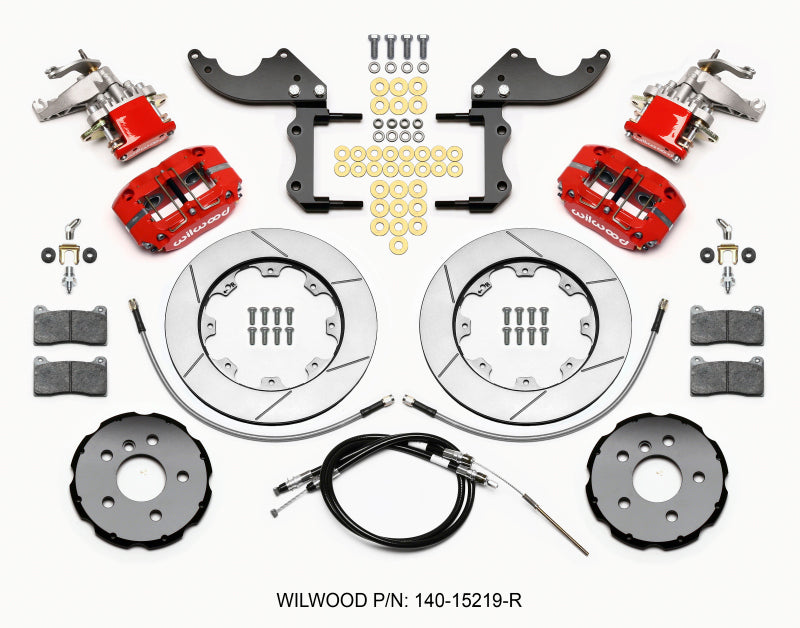 Wilwood Dynapro Radial4 / MC4 Rear Kit 12.19 Red 2014-2015 Mini Cooper w/Lines & Cables 140-15219-R 140-15219-R Photo - Primary