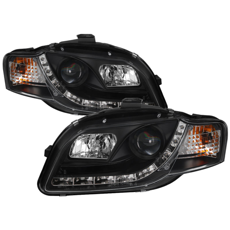 Spyder Audi A4 06-08 Projector Headlights Halogen Model Only - DRL Black PRO-YD-AA405-DRL-BK 5008572 5008572 Photo - Primary