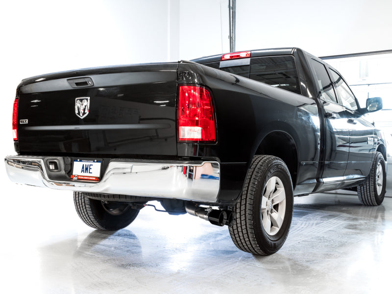 AWE Tuning 09-18 RAM 1500 5.7L (w/o Cutout) 0FG Single Side Exit Cat-Back Exhaust - Diamond Blk Tips 3015-33309 3015-33309 Photo - Mounted