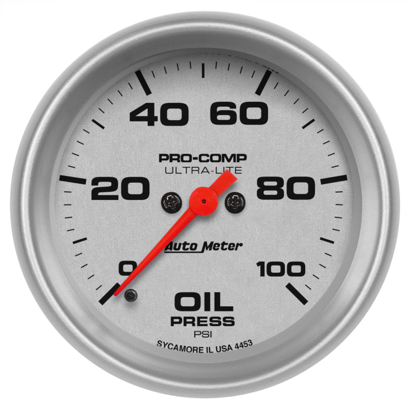AutoMeter Ultra-Lite 66.7mm Full Sweep Electronic 0-100 PSI Oil Pressure Gauge 4453 4453 Photo - Primary