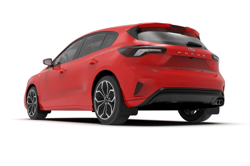 Rally Armor 19-22 Ford Focus ST MK4 (Hatch) Black UR Mud Flap w/ White Logo MF77-UR-BLK/WH MF77-UR-BLK/WH User 1