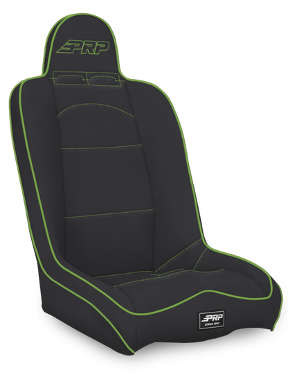 PRP Seats PRP Daily Driver High Back Suspension Seat- Black/Green Vinyl A140110-201-W A140110-201-W Photo - Primary