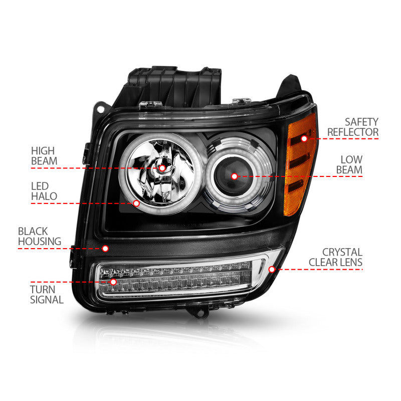 Anzo 2007-2012 Dodge Nitro Projector Headlights w/ Halo Black (CCFL) G2 111145 User 4