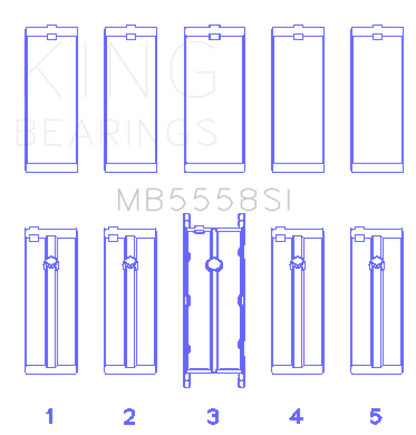 King Engine Bearings Ford R6A/114Ci 1.9L/121Ci 2.0L (Size +0.75mm) Main Bearing Set MB5558SI0.75 MB5558SI0.75 Photo - Primary