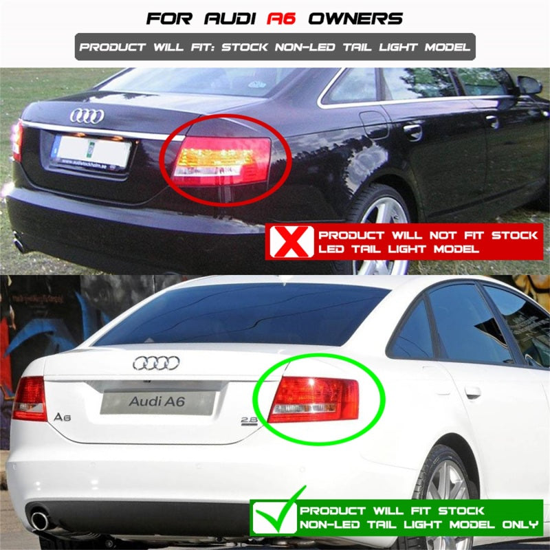 Spyder Audi A6 05-08 4Dr Sedan Only Light Bar LED Tail Lights Smke ALT-YD-AA605V2-LBLED-SM 5080776 5080776 Photo - Mounted