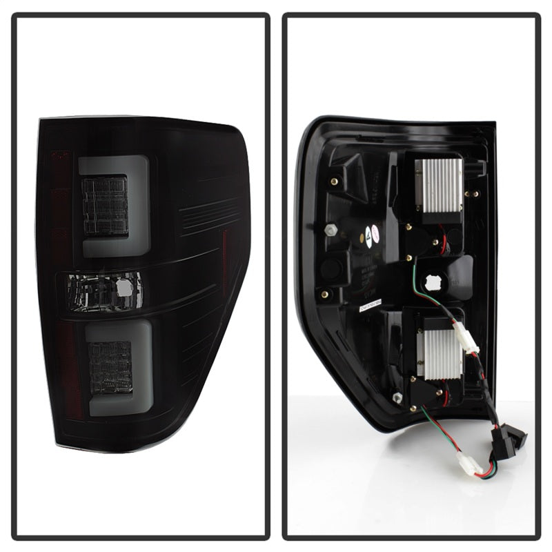 Spyder 09-14 Ford F150 V2 Light Bar LED Tail Lights - Blk Smoke (ALT-YD-FF15009V2-LBLED-BSM) 5084217 5084217 Photo - Unmounted