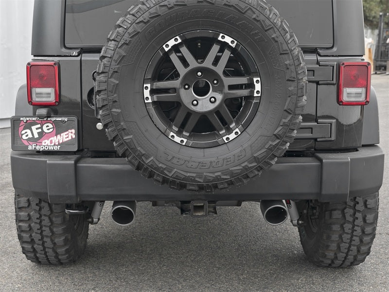 aFe Rebel Series 2.5in 409 Stainless Steel Axle-Back Exhaust System w/ Bla 49-48061-B Photo - Mounted