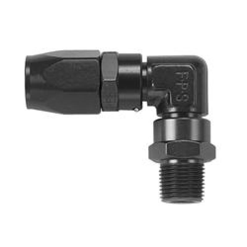 Fragola -8AN x 90 Degree x 9/16-18 (6) Hose End - Black 189007-BL 189007-BL Photo - Primary