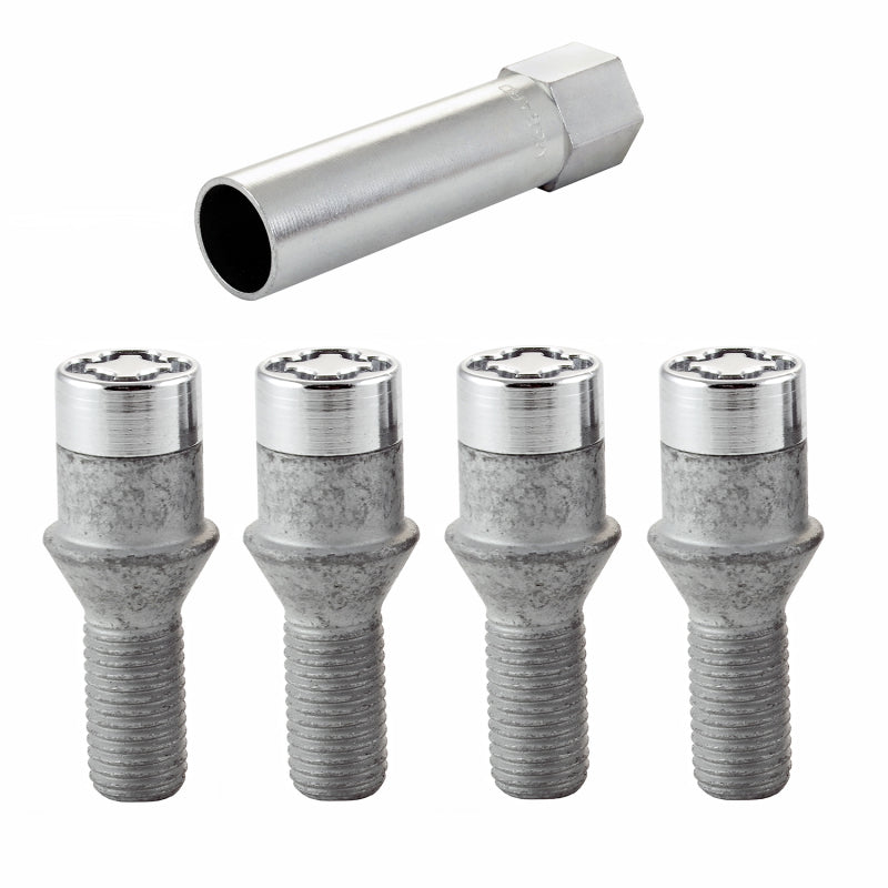 McGard Wheel Lock Bolt Set - 4pk. (Tuner / Cone Seat) M12X1.5 / 17mm Hex / 22.4mm Shank L. - Chrome 27192 27192 Photo - Primary