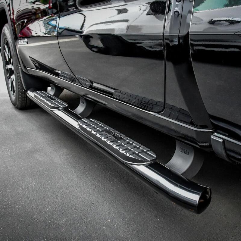 Westin 19-20 Chevrolet/GMC Silverado/Sierra 1500 Double Cab PRO TRAXX 4 Oval Nerf Step Bars - Black 21-24125 21-24125 Photo - Mounted