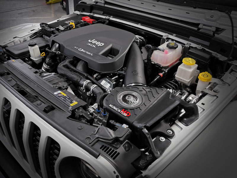 aFe 20-21 Jeep Wrangler (JL) V6-3.0L (td) Momentum HD Cold Air Intake System w/ Pro Dry S Media 50-70062D 50-70062D Photo - Mounted