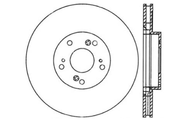 StopTech Disc Brake Rotor 128.40057L 128.40057L Technical Drawing