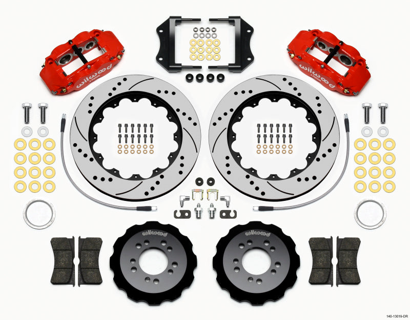 Wilwood Narrow Superlite 6R Front Hat Kit 14.00in Drill Red 2013-Up Ford Focus ST w/ Lines 140-13019-DR 140-13019-DR Photo - Primary
