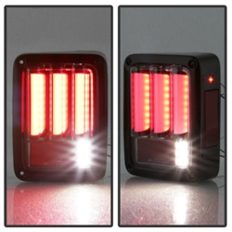 Spyder 07-16 Jeep Wrangler Version 2 Light Bar LED Tail Lights - Black (ALT-YD-JWA07V2-LBLED-BK) 5084774 5084774 Photo - Unmounted