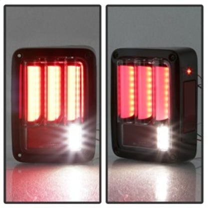 Spyder 07-16 Jeep Wrangler Version 2 Light Bar LED Tail Lights - Black (ALT-YD-JWA07V2-LBLED-BK) 5084774 5084774 Photo - Unmounted