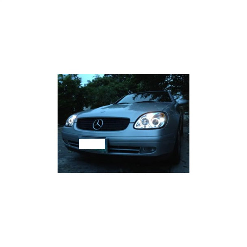 Spyder Mercedes Benz SLK 98-04 Projector Halogen Model- LED Halo Chrm PRO-YD-MBSLK98-1PC-HL-C 5011206 5011206 Photo - Mounted