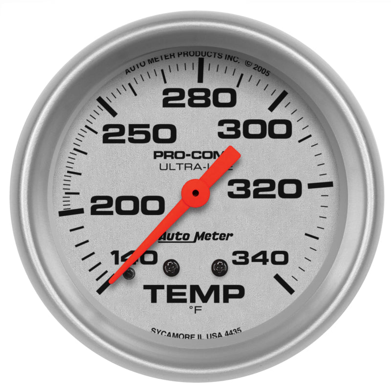 AutoMeter Ultra-Lite 2-5/8in Mechanical 140-340 Degree F Temperature Gauge 4435 4435 Photo - Primary