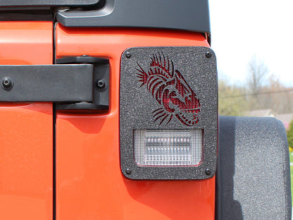 Fishbone Offroad 07-18 Jeep Wrangler JK - Black Textured Powdercoat Tail Light Covers FB31043 FB31043 Photo - lifestyle view