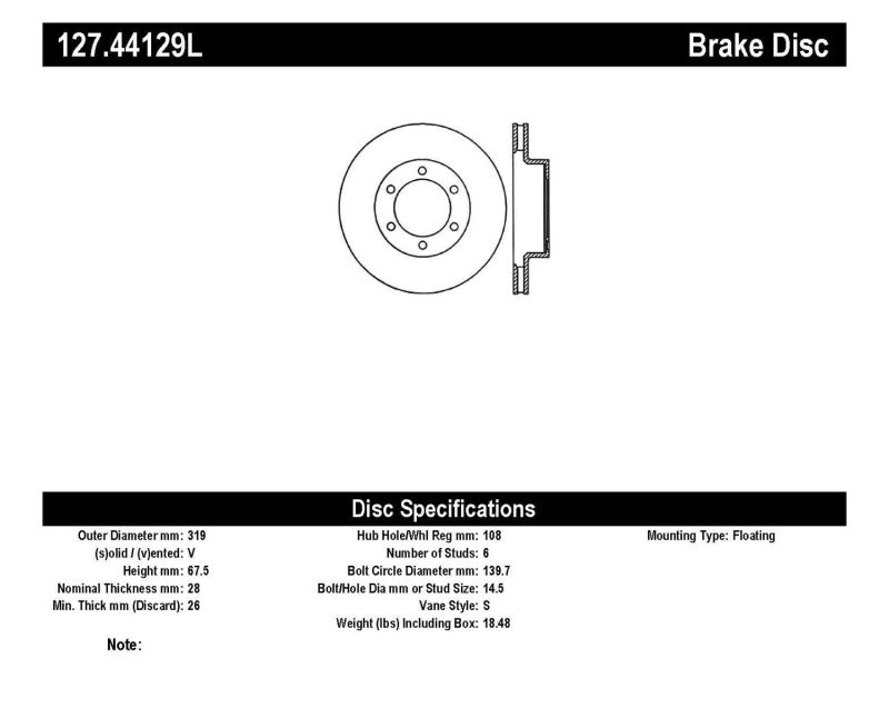 StopTech Disc Brake Rotor 127.44129L 127.44129L User 3