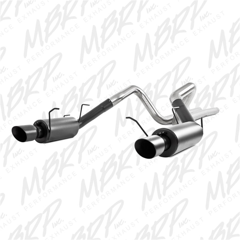 MBRP 11-14 Ford Mustang GT 5.0L 3in Cat Back Dual Split Rear Street Version S7258BLK Photo - Primary