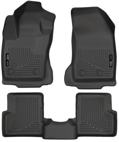 Husky Liners 2015 Jeep Renegade Weatherbeater Black Front and Second Row Floor Line 99081 Photo - Primary