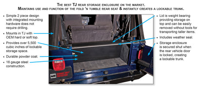 Tuffy Products Tuffy Tj Tailgate Security Enclosure- 01Blk 9706 Tj Wg 296-01 296-01 Photo - Close Up