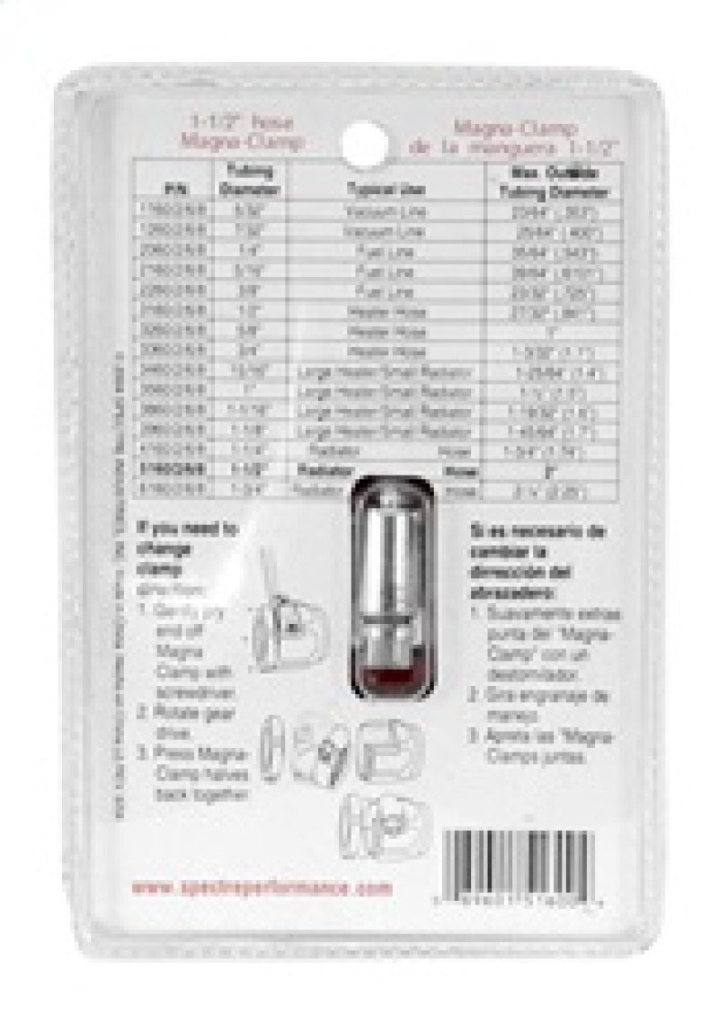 Spectre Magna-Clamp Hose Clamp 1-1/2in. - Red/Blue 5160 5160 Photo - in package