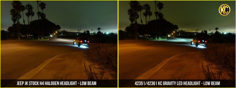 KC HiLiTES 7" Gravity® LED - Single Headlight - SAE/ECE - 40W Driving Beam - for 97-06 Jeep TJ 4236 4236 Photo - lifestyle view