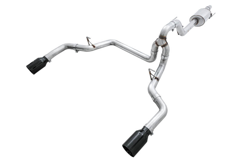 AWE Tuning 2015+ Ford F-150 0FG Dual Exit Performance Exhaust System w/5in Diamond Black Tips 3015-33120 3015-33120 Photo - Primary