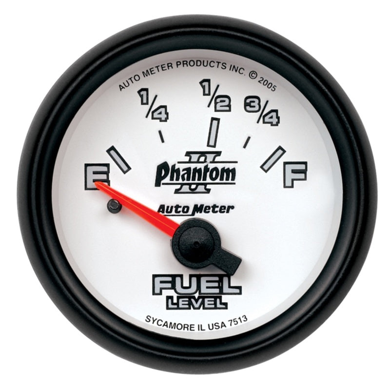 Autometer Gauge, Fuel Level, 2 1/16", 73E to 10F, Elec, Phantom II 7515 Photo - Primary
