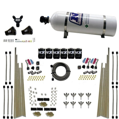 Nitrous Express 8 Cyl Triple-D Dry Direct Port 3 Stage Dry 6 Solenoids Nitrous Kit w/15lb Bottle 80020-15 80020-15 Photo - Primary