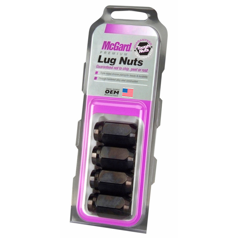 McGard Hex Lug Nut (Cone Seat) 1/2-20 / 13/16 Hex / 1.5in. Length (4-Pack) - Black 64030 64030 Photo - Primary