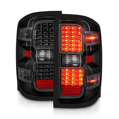 ANZO 15-19 Chevy Silverado 2500HD/3500HD (Factory Halogen Only) LED Tail Lights Black w/Clear Lens 311423 311423 Photo - Unmounted