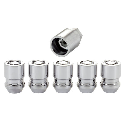 McGard Wheel Lock Nut Set - 5pk. (Cone Seat) M12X1.25 / 3/4 Hex / 1.28in. Length - Chrome 24552 24552 Photo - out of package