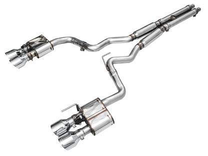 AWE Tuning AWE 2024 Ford Mustang Dark Horse S650 RWD SwitchPath Catback Exhaust w/ Quad Chrome Silver Tips 3025-42375 3025-42375 Photo - Primary