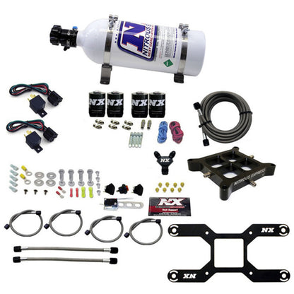 Nitrous Express 4150 Dual Stage Billet Crossbar Nitrous Kit (50-300 & 100-500HP) w/5lb Bottle 66042-05 66042-05 Photo - Primary