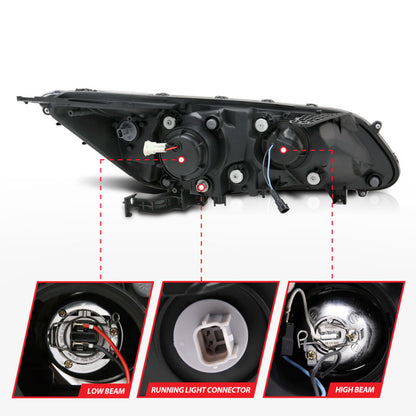 Anzo 2013-2015 Honda Accord Projector Headlights w/ U-Bar Black 121492 User 5