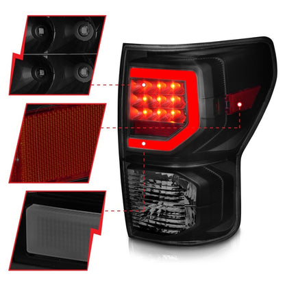 Anzo 07-11 Toyota Tundra Full LED Tailights Black Housing Smoke Lens G2 (w/C Light Bars) 311387 311387 Photo - Unmounted