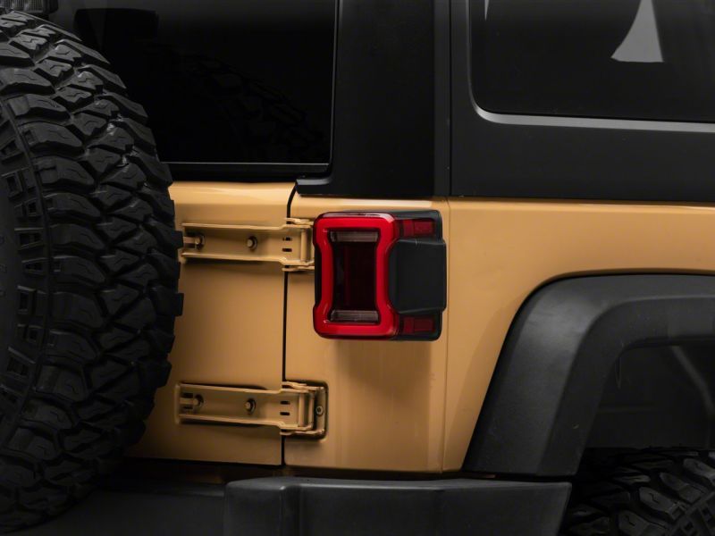 Raxiom 07-18 Jeep Wrangler JK Axial Series JL Style LED Tail Lights- BlkHousing- Red Lens J164242 J164242 Photo - Close Up