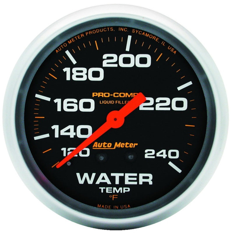 Autometer Gauge, Water Temp, 2 5/8", 120-240 Deg F, Liquid Filled Mech, Pro-Comp 5432 Photo - Primary